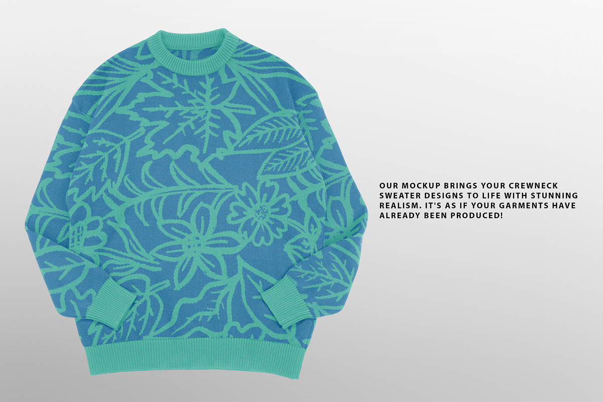 Realistic Knitted Crewneck Mockup 2, an Apparel Mockup by Uncentrifuged Pressure (Photo 4 of 12)