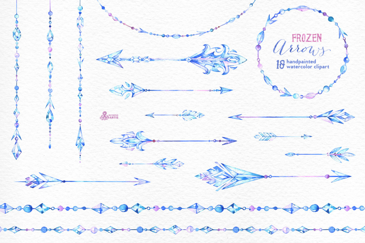 Frozen Arrows. Watercolor collection, an Object Graphic by OctopusArtis (Photo 3 of 4)