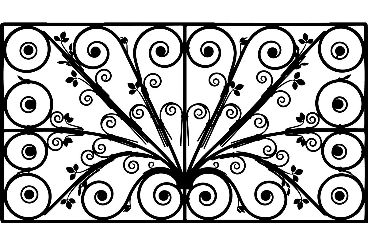 Luxury Iron Scroll Gate Railing, an Object Graphic by Designer_Momina (Photo 13 of 17)