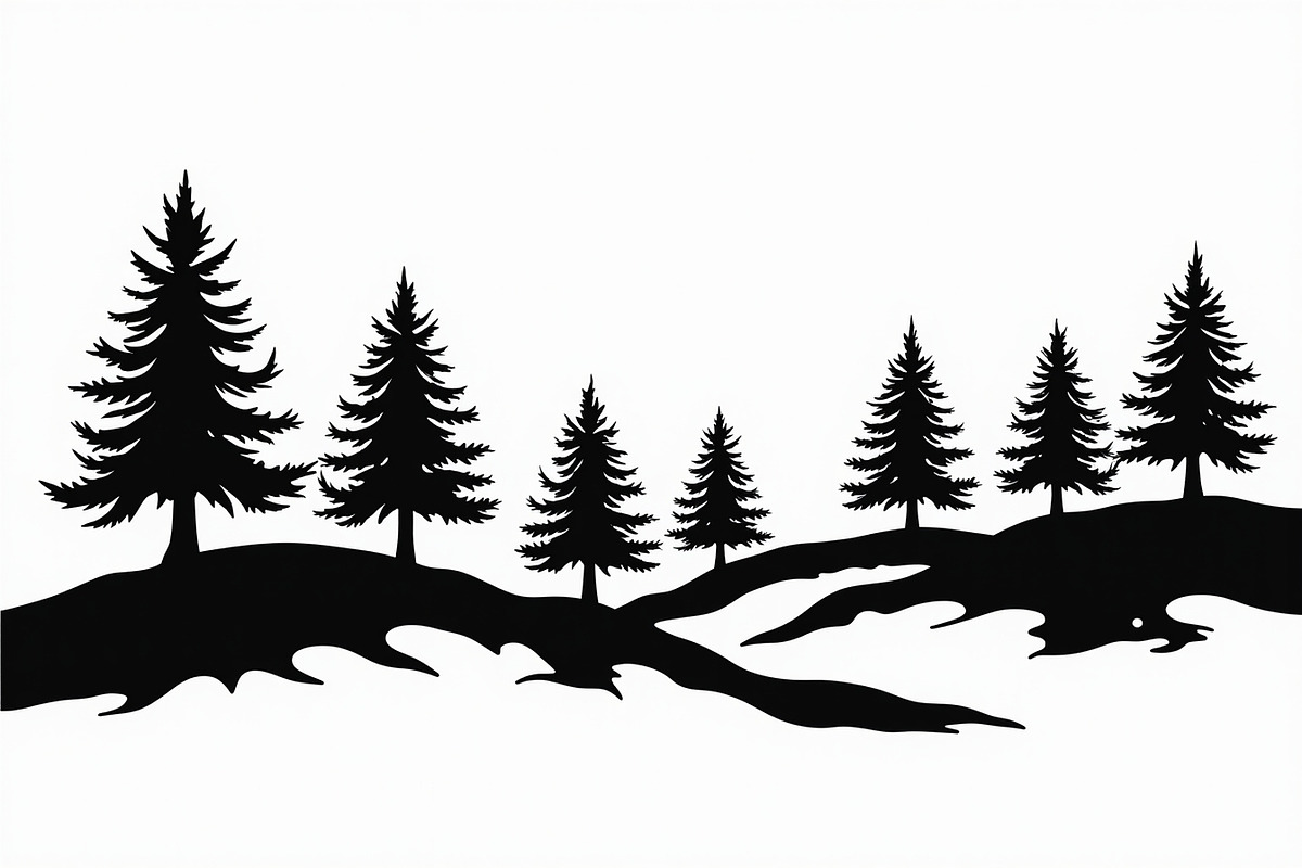 Pine Forest Silhouette Bundle, an Object Graphic by balal (Photo 5 of 16)