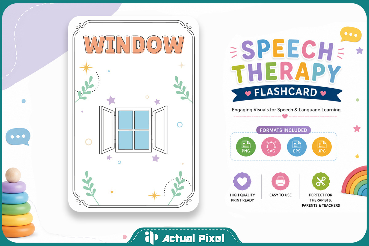 Speech Therapy Flashcard Bundle, an Education Illustration by Actual Pixel (Photo 21 of 22)