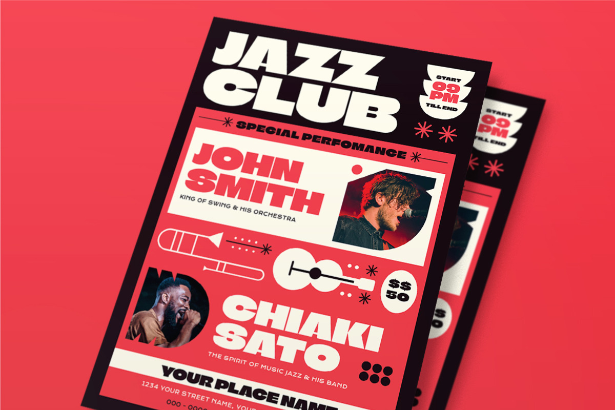 Jazz Music Club Flyer, a Flyer Template by Tokosatsu (Photo 2 of 3)