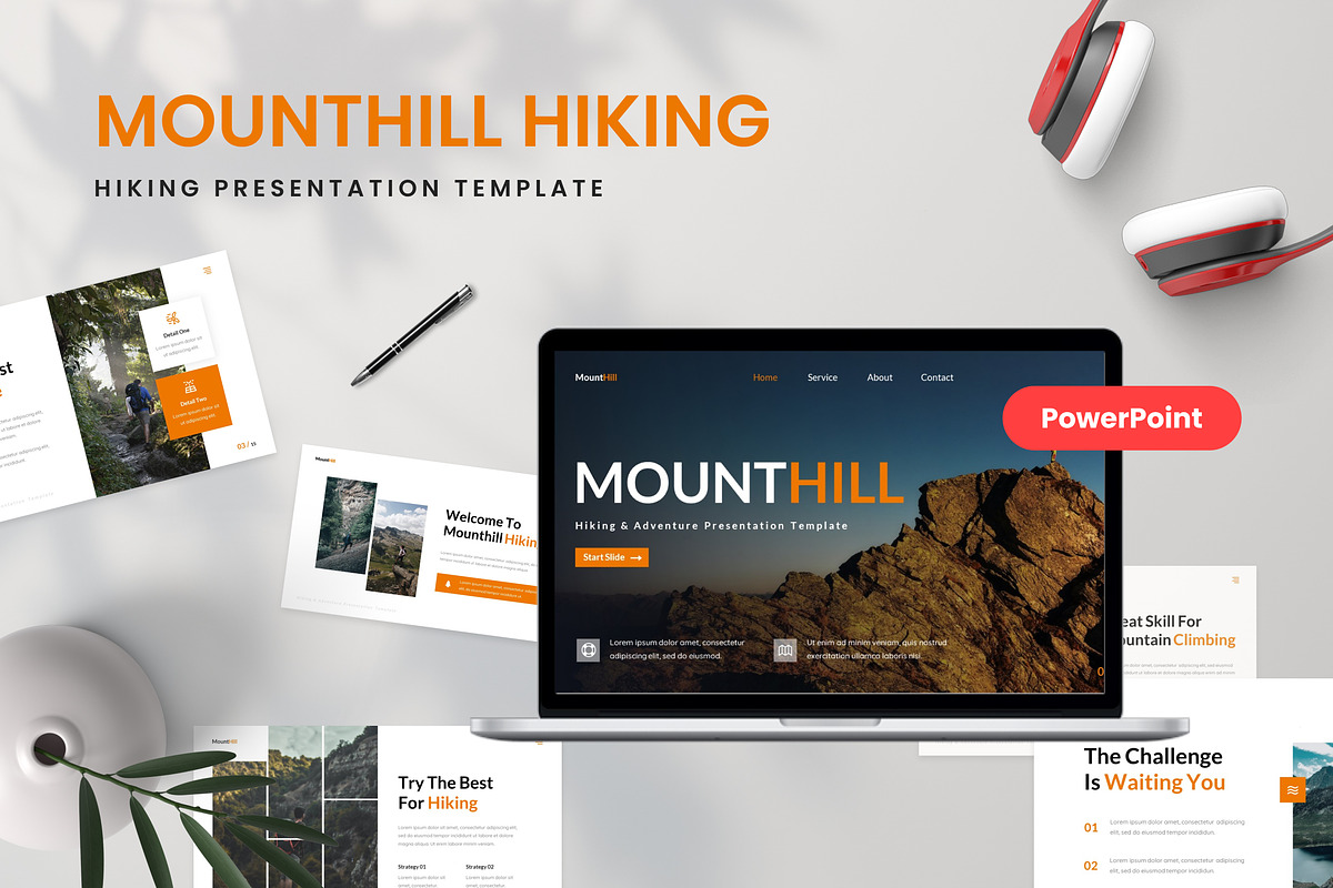 Mounthill - Hiking PowerPoint, a Presentation Template by GraphauseProject (Photo 1 of 6)