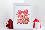 Be Mine Coquette Bow Valentine PNG, an Illustration by DreamPrint404 (Thumbnail 4 of 8)