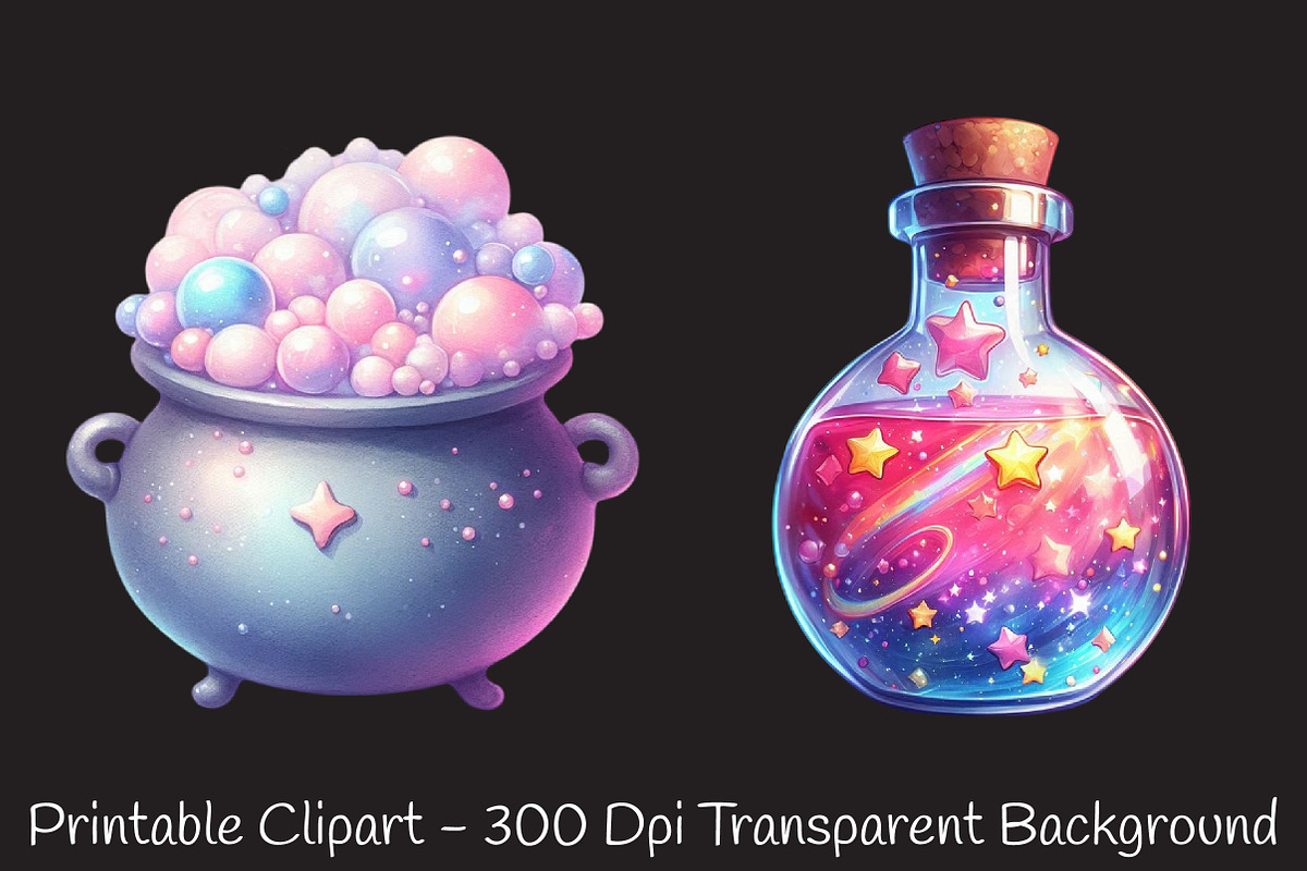 Pastel Witch Halloween Clipart, an Illustration by RobertsArt (Photo 3 of 7)