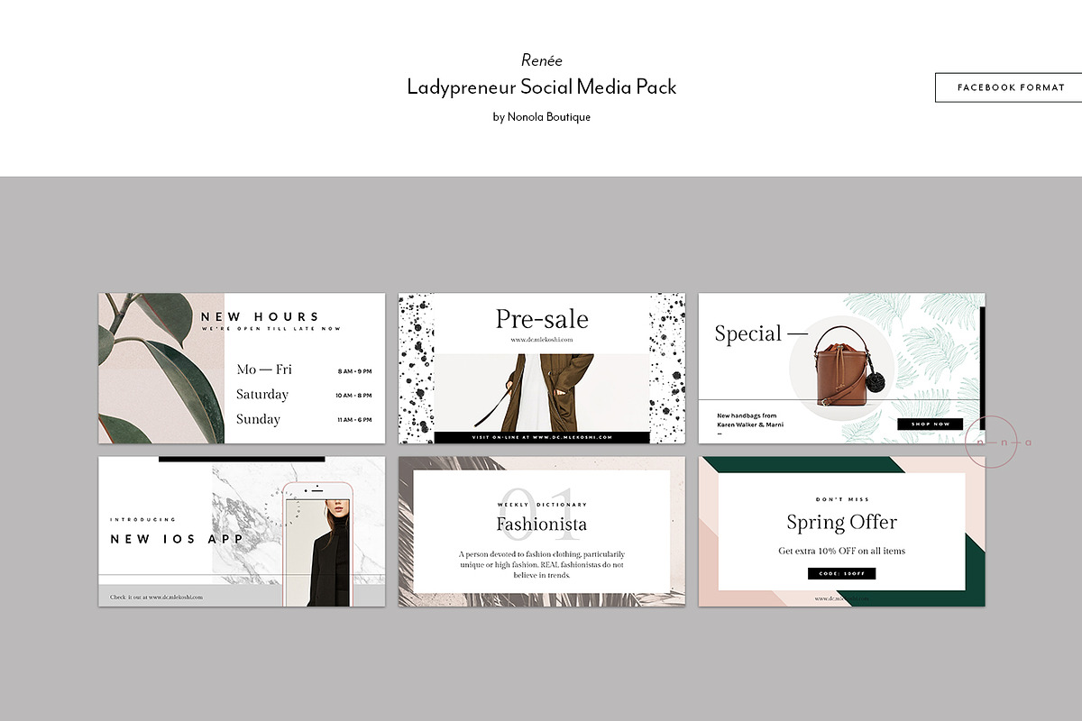 Social Media Kit Ladypreneur • Renée, a Social Media Template by Nonola (Photo 10 of 10)