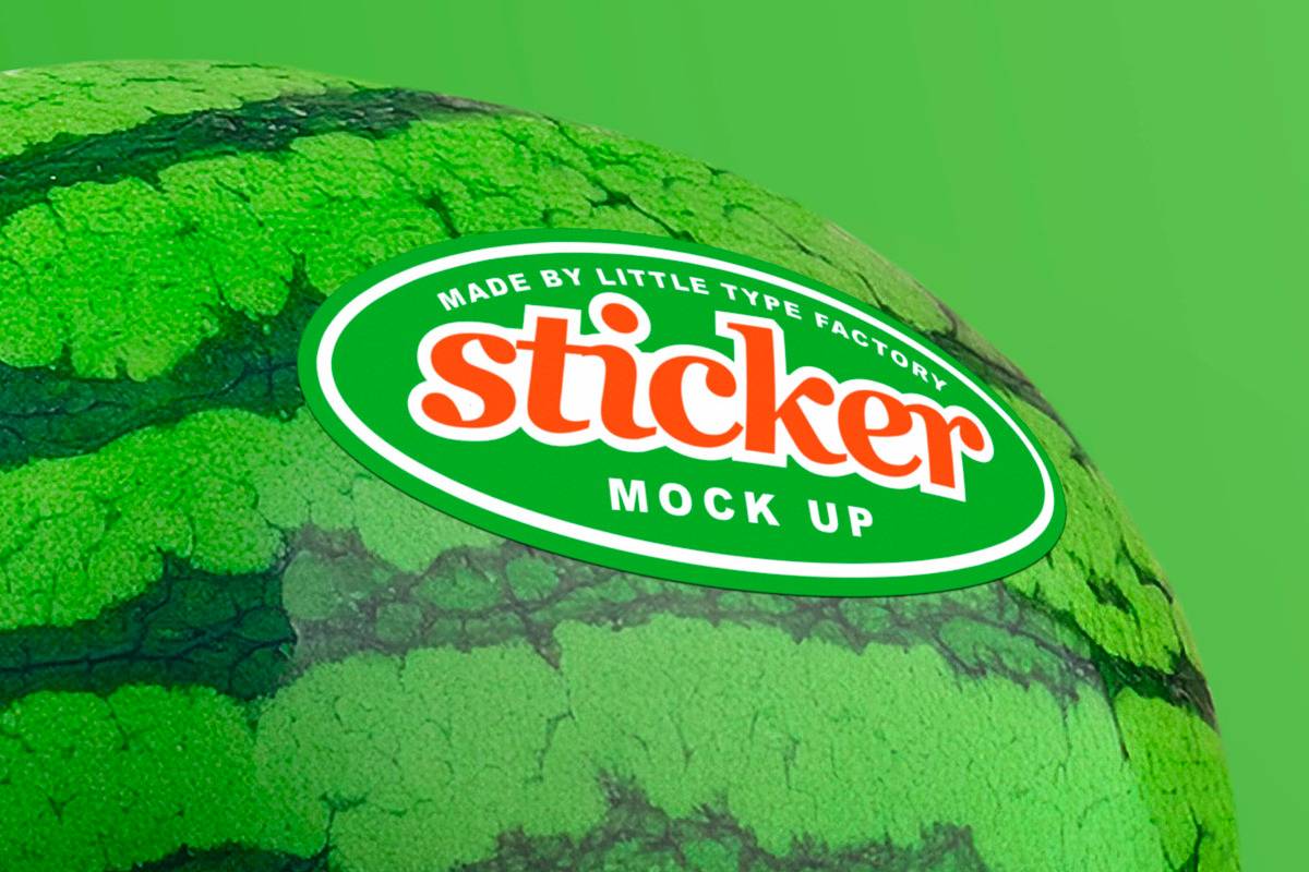 Watermelon Sticker Mockup –Smart PSD, a Household Mockup by Little Type Factory (Photo 6 of 6)