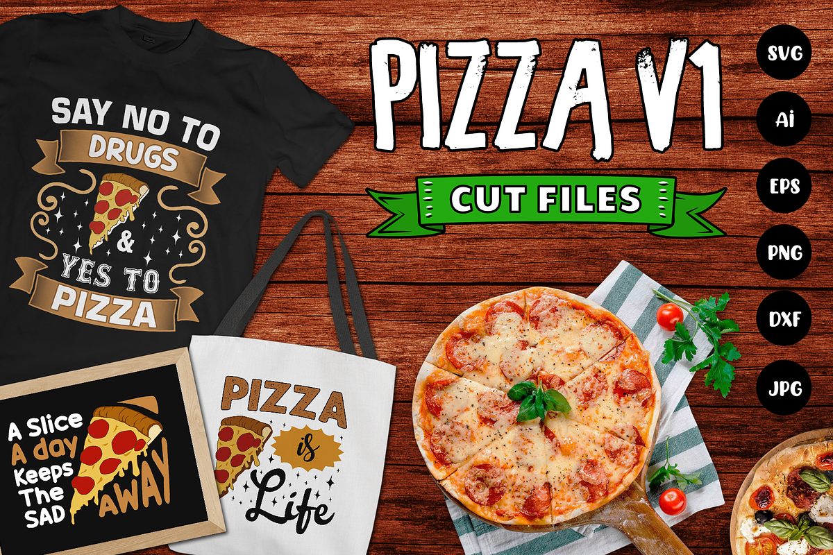 20 Pizza SVG Eps Png Ai Files Vol 1, a Food Illustration by Tosca Digital (Photo 1 of 3)