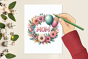 Mothers Day Wreath Sublimation, a Graphic by designcity5 (Thumbnail 5 of 5)
