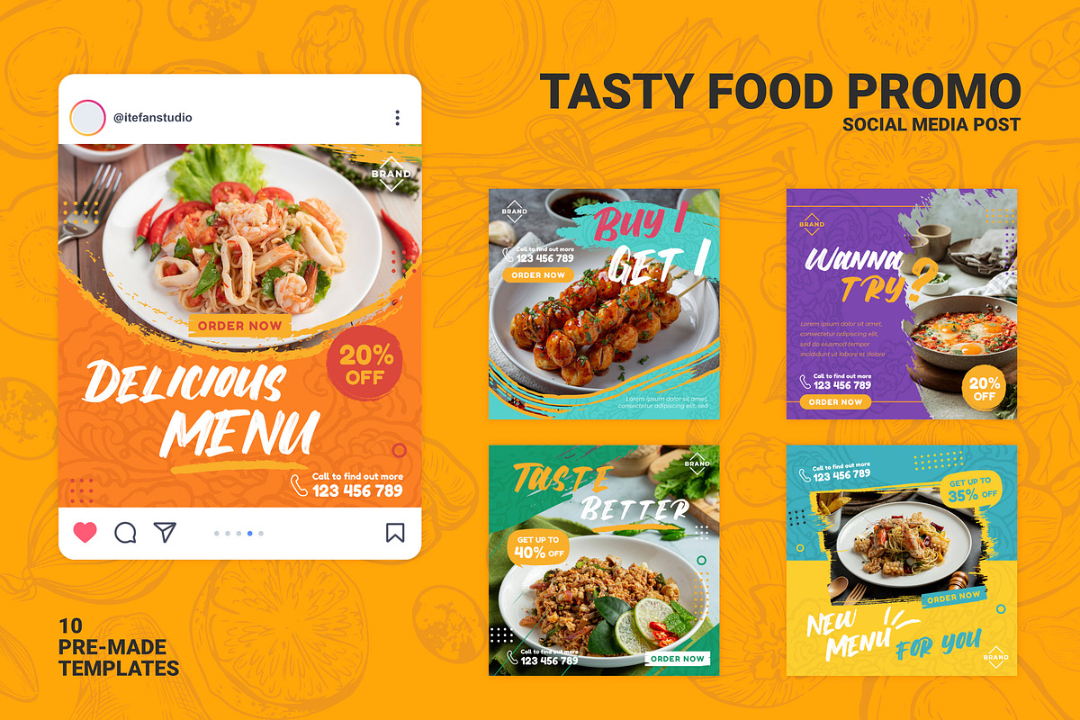 Tasty Food Promo Social Media Post, a Social Media Template by itefan Studio (Photo 3 of 4)