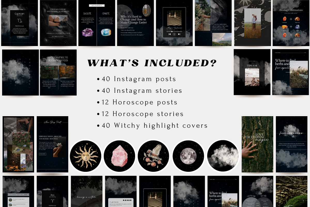 Witchy Instagram Template Bundle, a Social Media Template by Story Native (Photo 2 of 11)