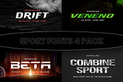 Sport Font 4 Pack, a Sans Serif Font by thedesignshark (Thumbnail 1 of 16)