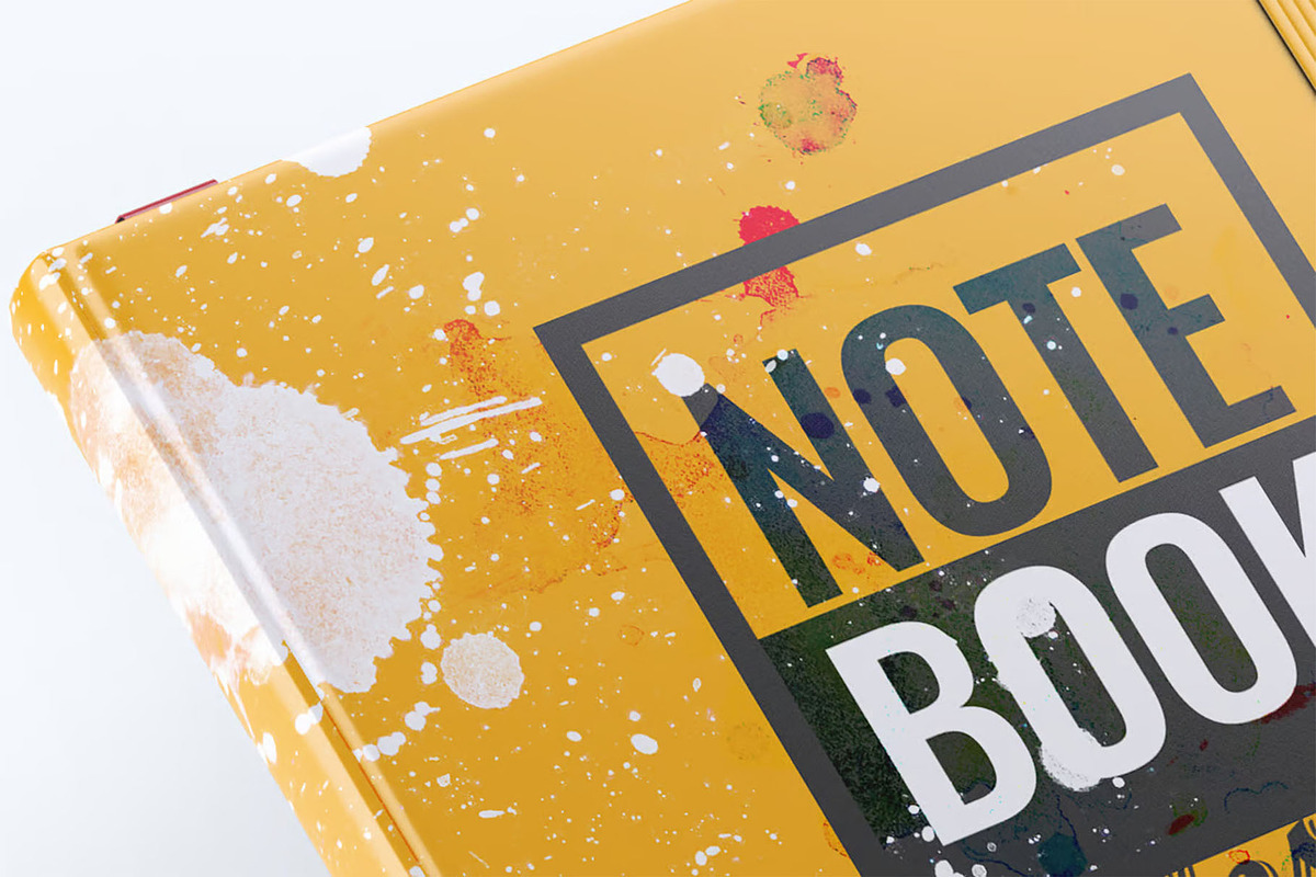 Square Notebook Mock-Up, an Advertising Mockup by DesignRushMarket (Photo 3 of 7)