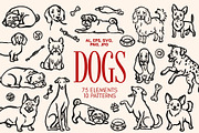 Hand-Drawn Dogs Cliparts Set, an Animal Illustration by Veronika Gotovceva (Thumbnail 1 of 8)