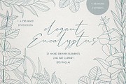 Eucalyptus Leaves Line Art Clipart, an Illustration by ElenKoss (Thumbnail 1 of 12)