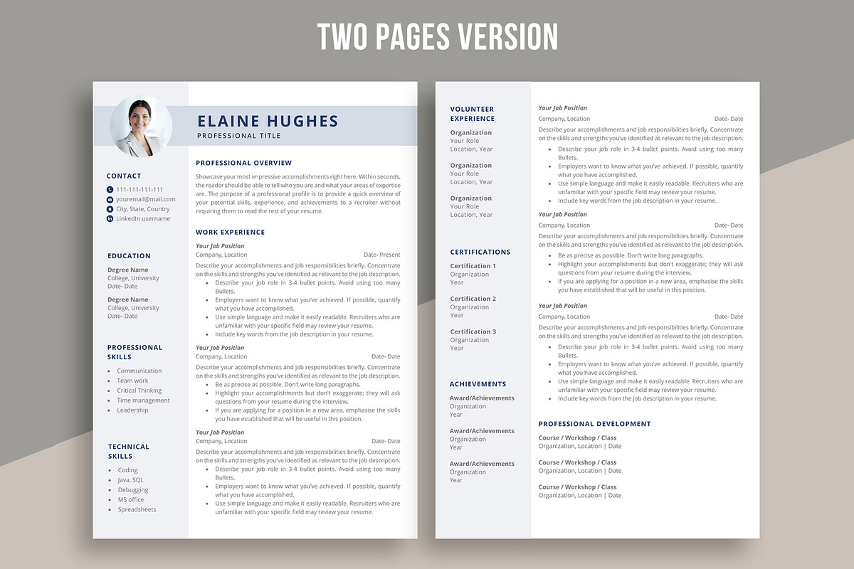 Clean Resume Template | CV for word, a Resume Template by aivos (Photo 5 of 7)