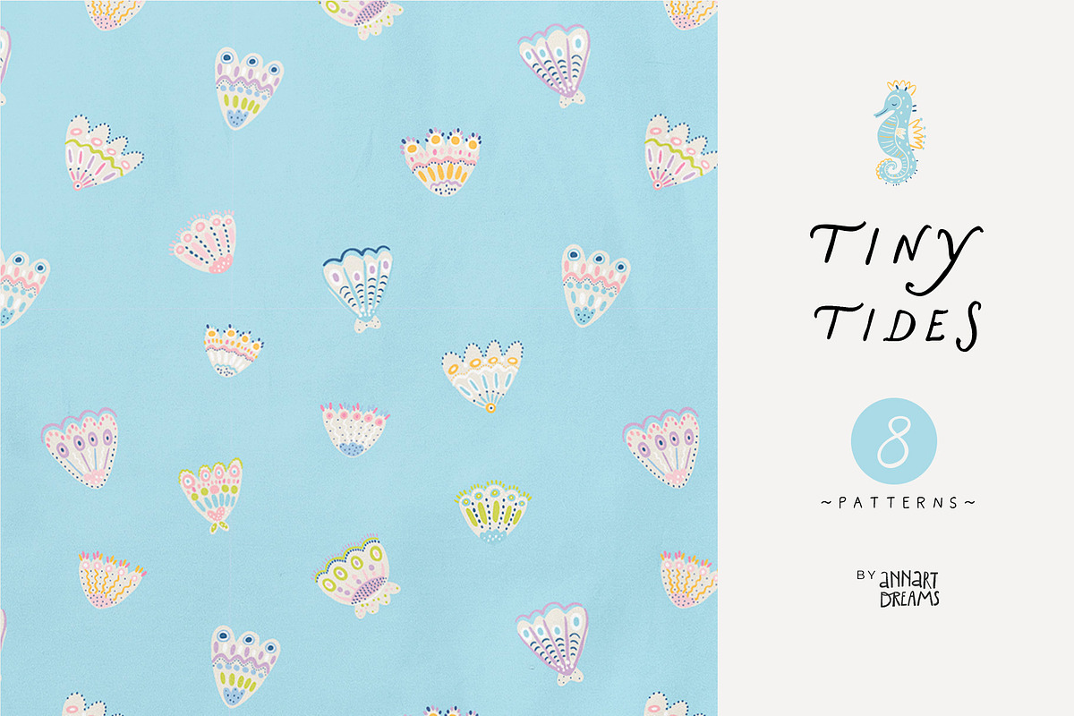 TINY TIDES. Seamless Patterns, a Pattern Graphic by annartdreams (Photo 1 of 11)