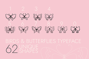 Birds and Butterflies Dingbats Font
