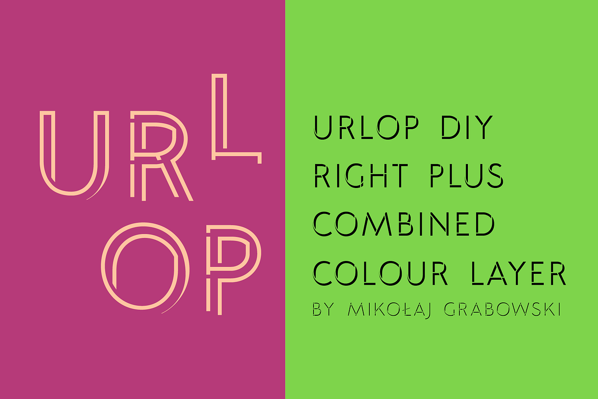 URLOP DIY Right Plus Combined, a Font by FONT-Bud (Photo 1 of 15)