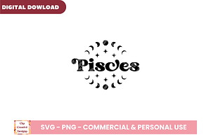 Pisces Zodiac Sign SVG Cut Files