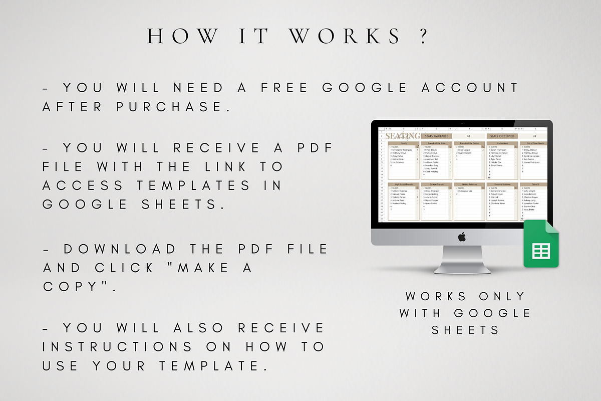 Google Sheets Wedding Seating Chart, a Templates & Theme by BRANDcontent (Photo 5 of 6)