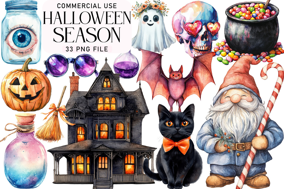 Halloween Season Clipart Bundle, an Illustration by Daily.Designs (Photo 1 of 4)