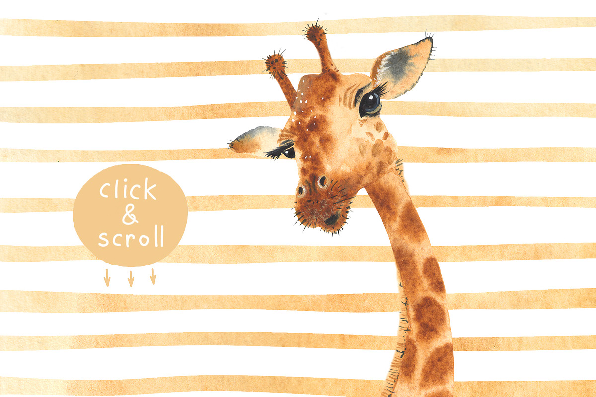 Watercolor giraffes 2, an Illustration by Olga Bonitas (Photo 5 of 7)