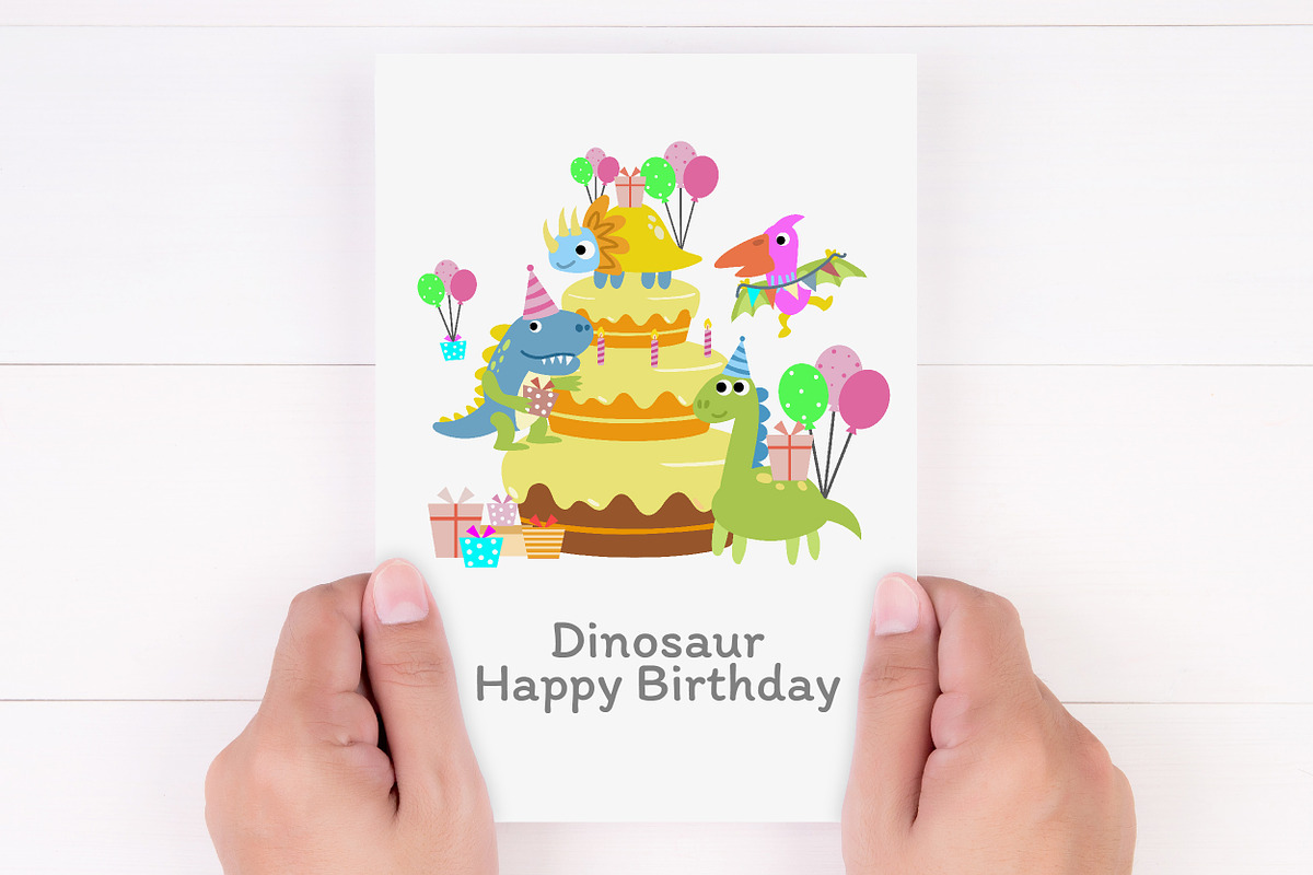 Happy Birthday Dinosaur party cake, an Animal Illustration by Noey smiley (Photo 5 of 9)