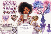 Lavender Mother’s Day Clipart, an Illustration by NadiaTheronArt (Thumbnail 1 of 5)
