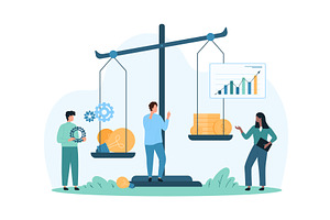 Money & idea balance purchase, a Finance Illustration by Flashvector