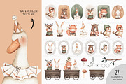 Vintage Little Forest watercolor set, an Animal Illustration by Estudio 812 (Thumbnail 3 of 8)