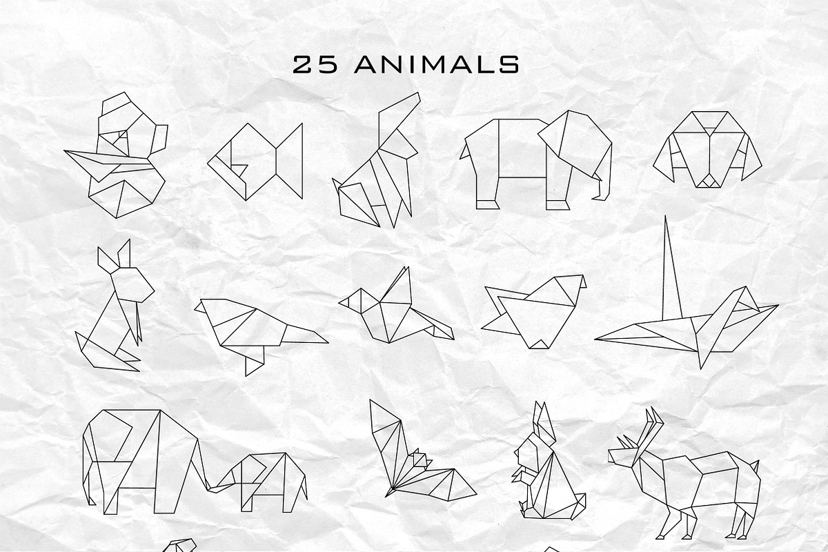 100 Geometric elements + bonus!, an Animal Illustration by Lina_Lisichka (Photo 4 of 9)