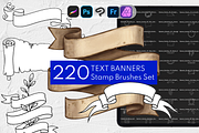 Text Banner Stamps Set for Procreate, a Brush Add-On by Selentaori Studio (Thumbnail 1 of 11)