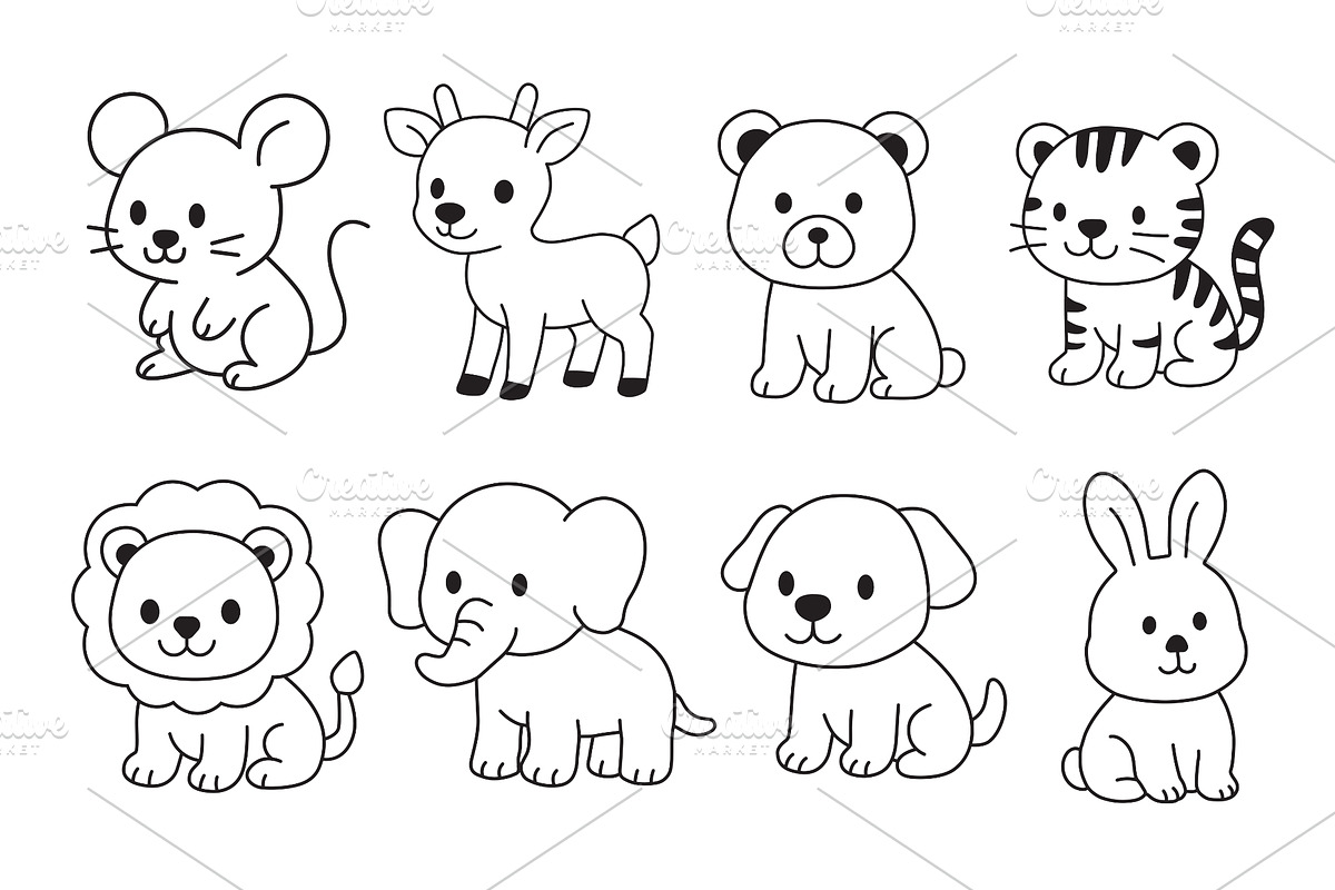 20 Cute animals vector, an Animal Illustration by aivos (Photo 4 of 6)