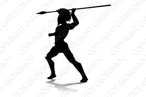 Spartan Silhouette Gladiator Trojan, an Object Illustration by Christos Georghiou