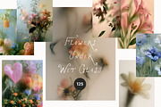 Flowers Under Wet Glass Backgrounds, a Background Graphic by Lana Elanor (Thumbnail 1 of 18)