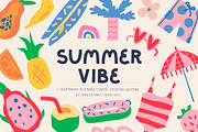 Summer Vibe | Clipart + patterns, an Illustration by katieromanoff_art (Thumbnail 1 of 19)