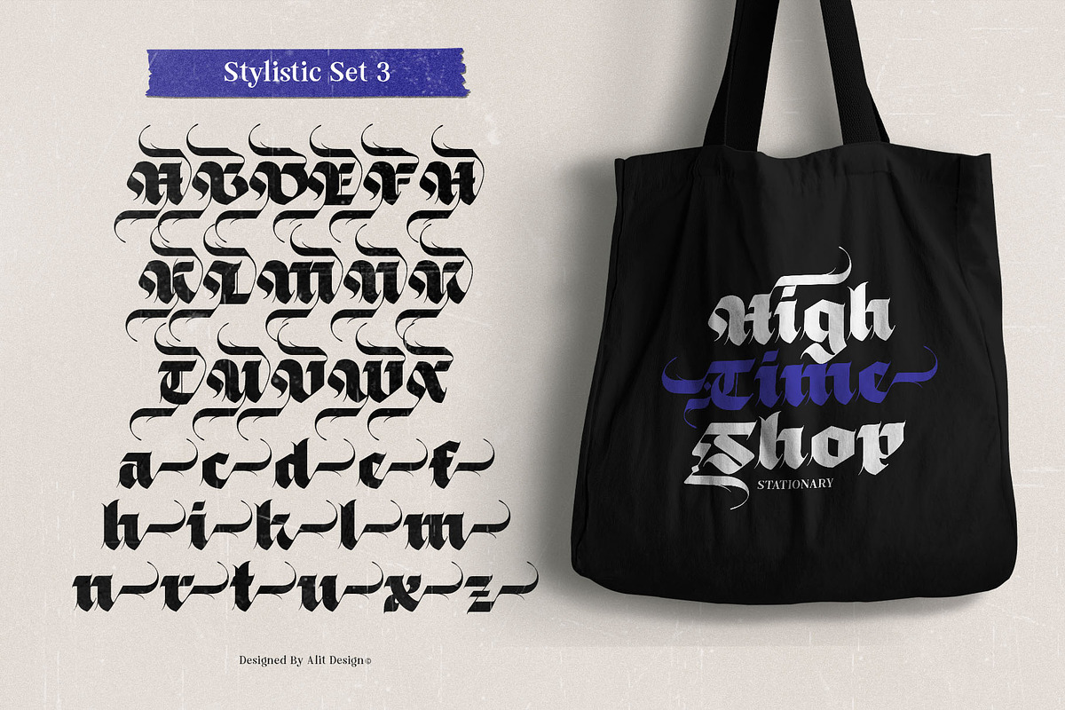 Black Obesity Blackletter Font, a Blackletter Font by alit design (Photo 8 of 17)