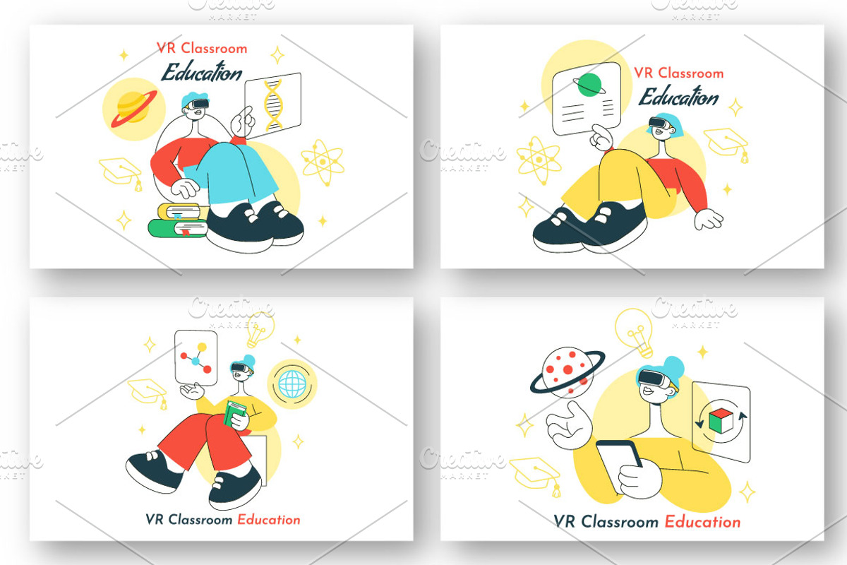 10 VR Classroom Education, an Education Illustration by denayunebgt (Photo 2 of 4)