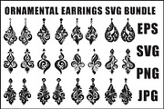 Black Ornamental Earrings SVG Set, an Object Graphic by jahid234 (Thumbnail 1 of 13)