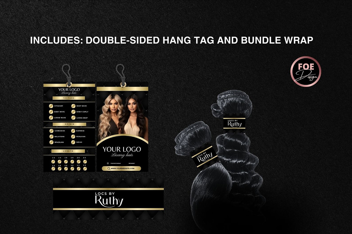 Luxury hair branding kit templates C, a Branding & Logo Template by Foedesigner (Photo 6 of 10)