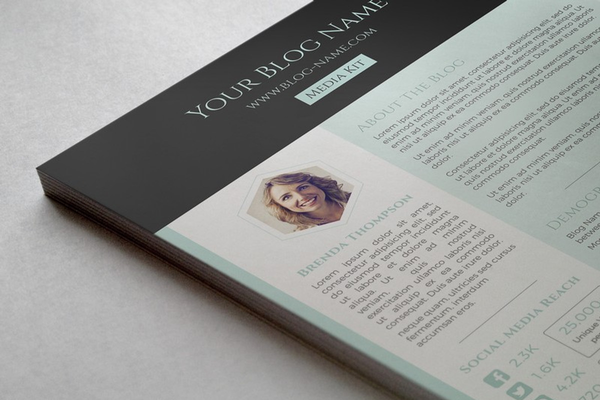 One Page Blog Media Kit, a Stationery Template by Visual Impact (Photo 2 of 3)