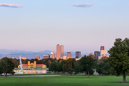 Cityscape of denver colorado containing denver, colorado, and skyline, an Architecture Photo by Backyard Stock