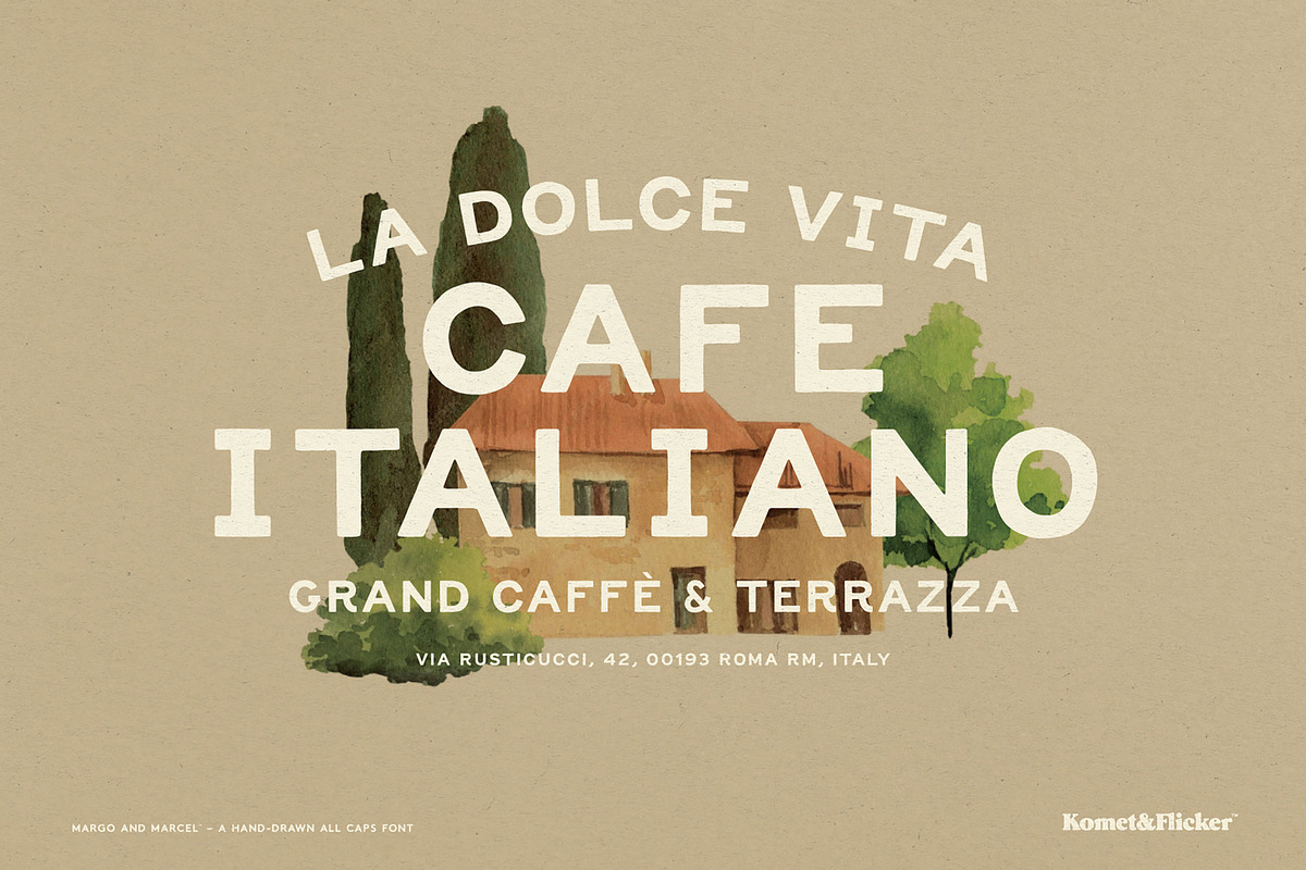 Margo and Marcel - A Hand-Drawn Font, a Sans Serif Font by Komet & Flicker (Photo 2 of 13)