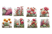 Watercolor Fence Flowers Clipart, an Illustration by Dream Creation (Thumbnail 5 of 5)