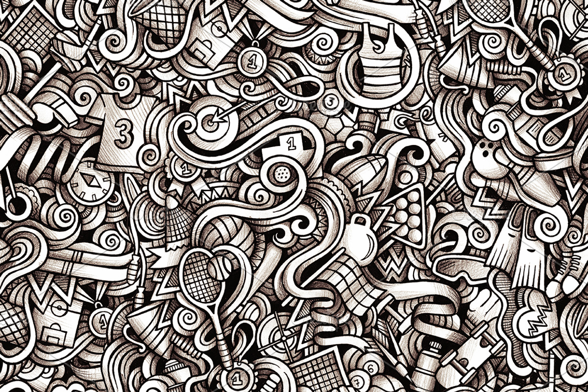 Sport Graphic Doodles Patterns, a Pattern Graphic by BALABOLKA (Photo 3 of 6)