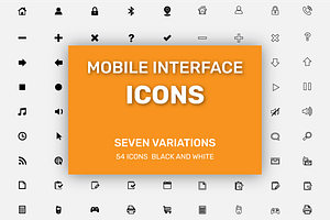 Mobile interface fill and line icons
