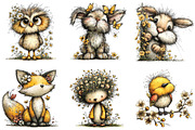 Spring Woodland Animals Clipart, an Illustration by CraftArtStudio (Thumbnail 3 of 6)