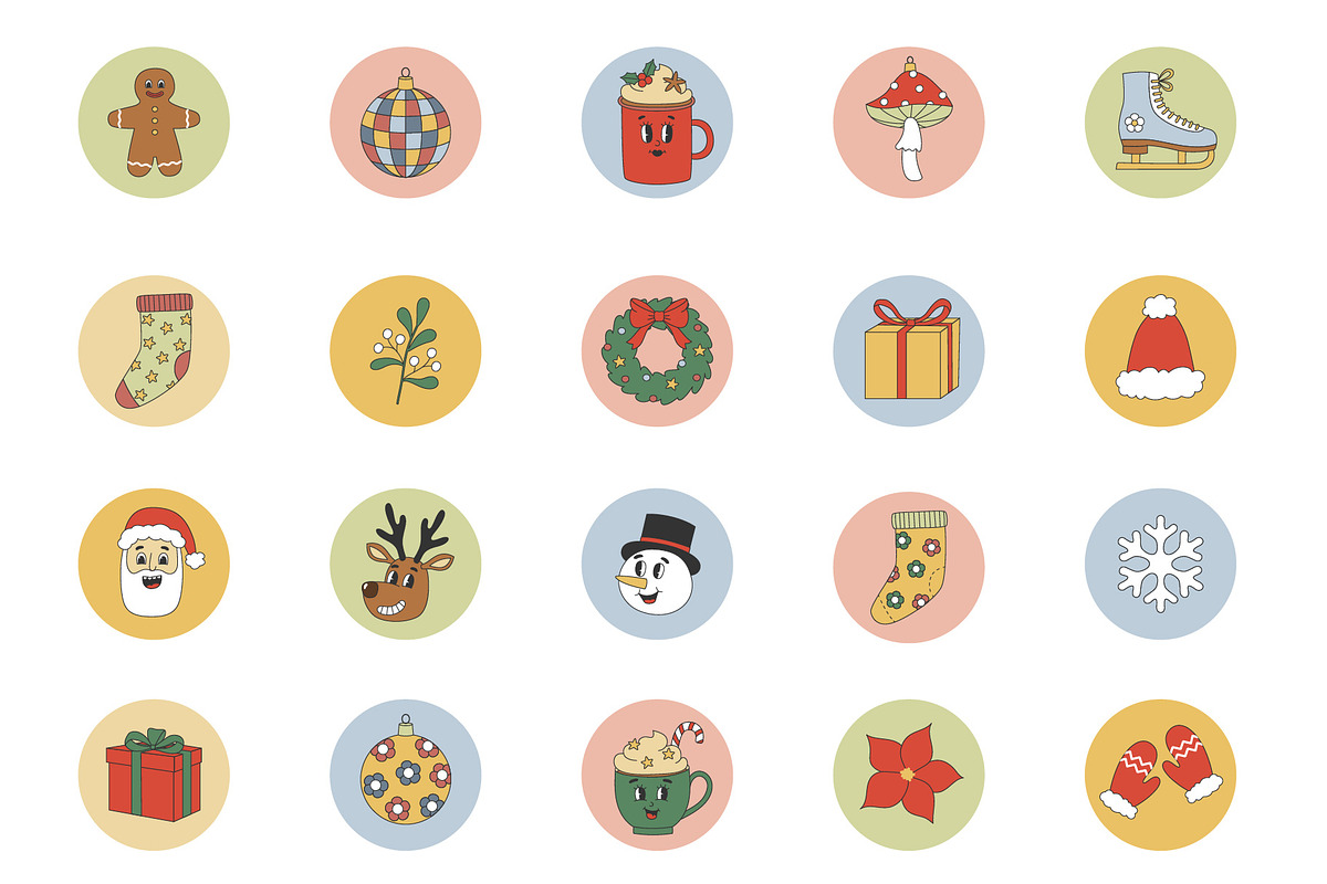 Groovy Christmas Collection, a Seasonal Illustration by yarynabo (Photo 4 of 9)