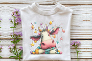 Whimsical Easter Cow Clipart, an Illustration by OK Design (Thumbnail 5 of 6)